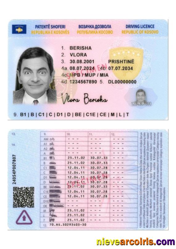 Kosovo driving license 2024-present